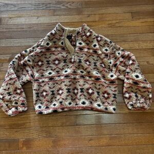 Womens Love Tree crop quarter zip size M